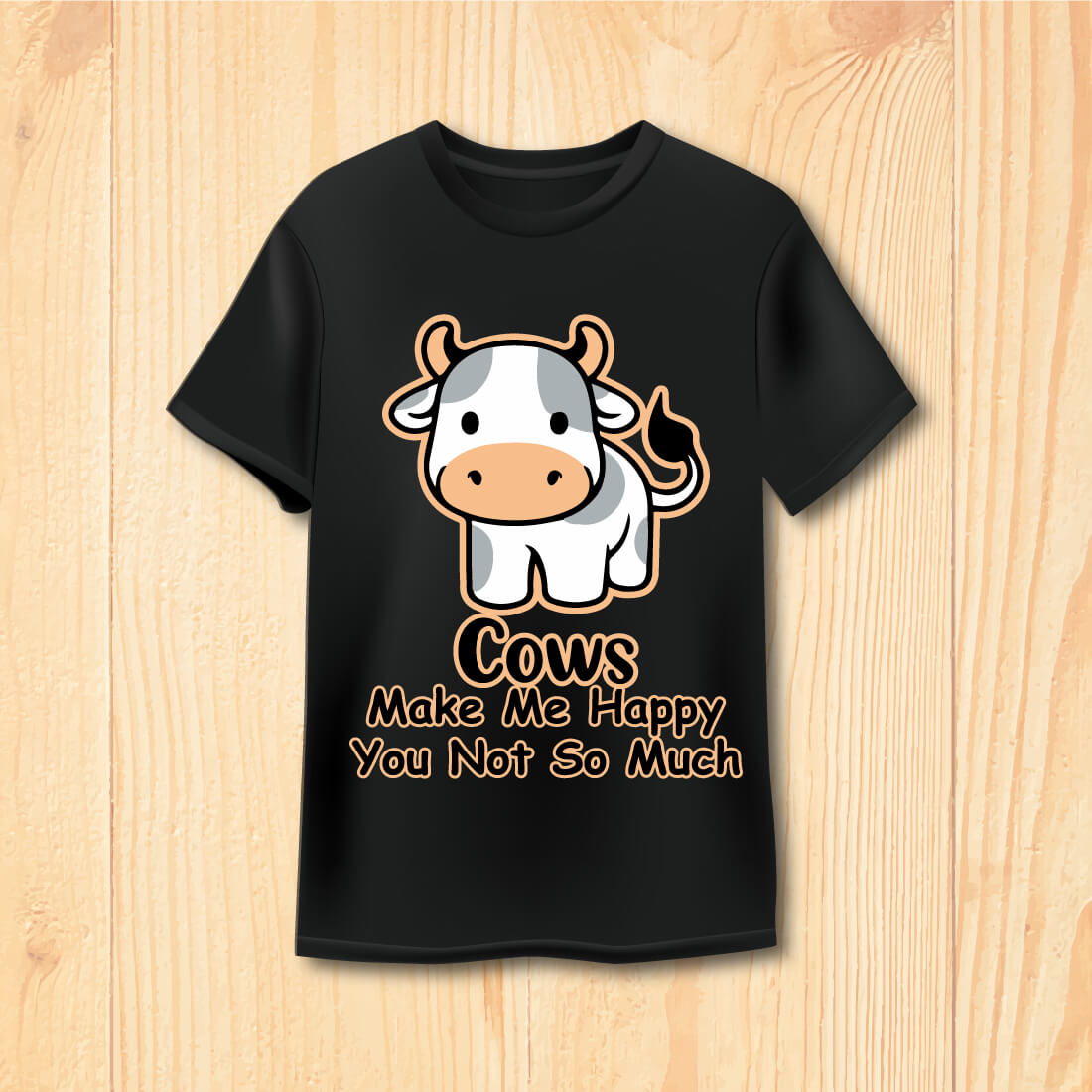 Cow t-shirt design with vector background cover image.