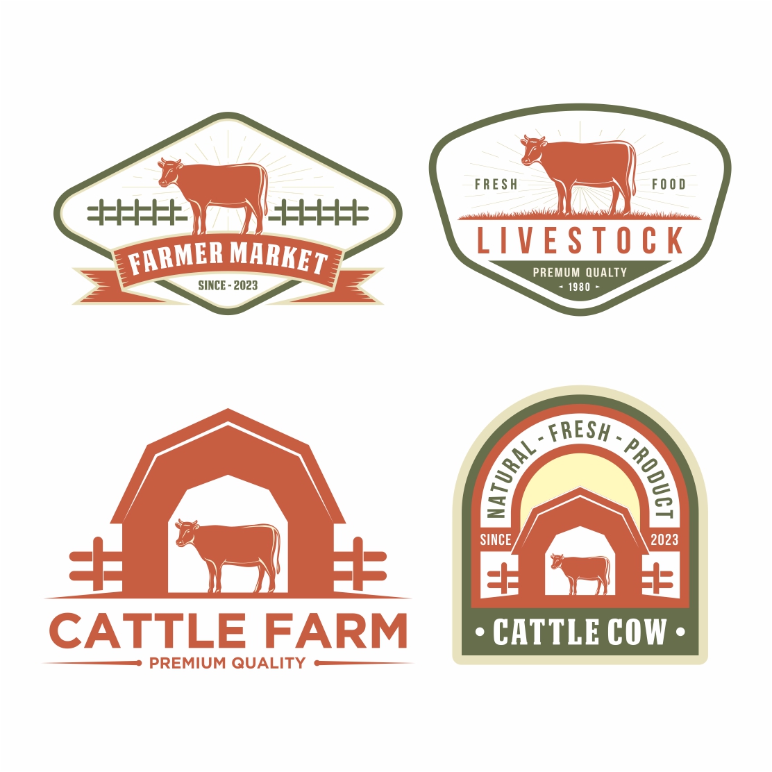 Cattle Farm logo design collection - only 10$ preview image.