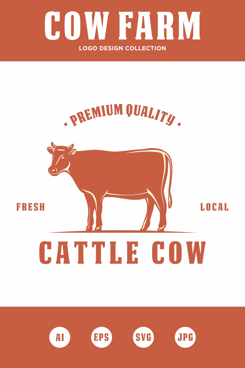 Cattle Farm logo design collection - only 5$ pinterest preview image.