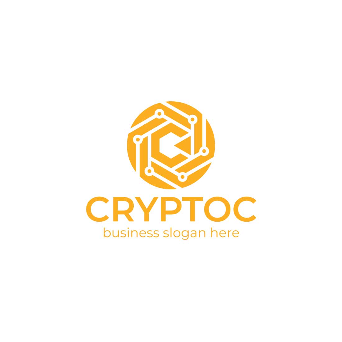 Letter C crypto coin logo design preview image.