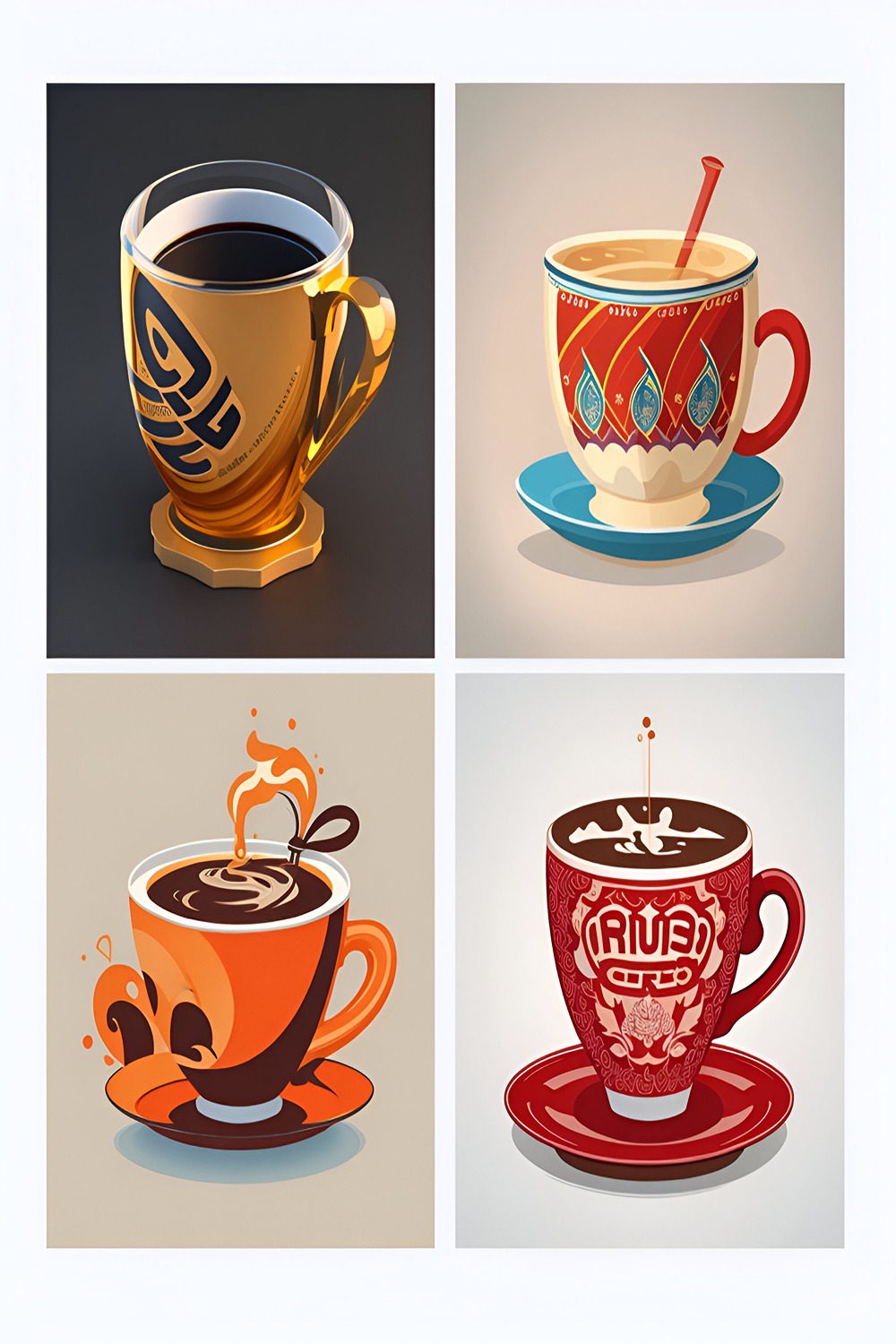 Cup - Vector Art Logo Design Template Total = 04 pinterest preview image.