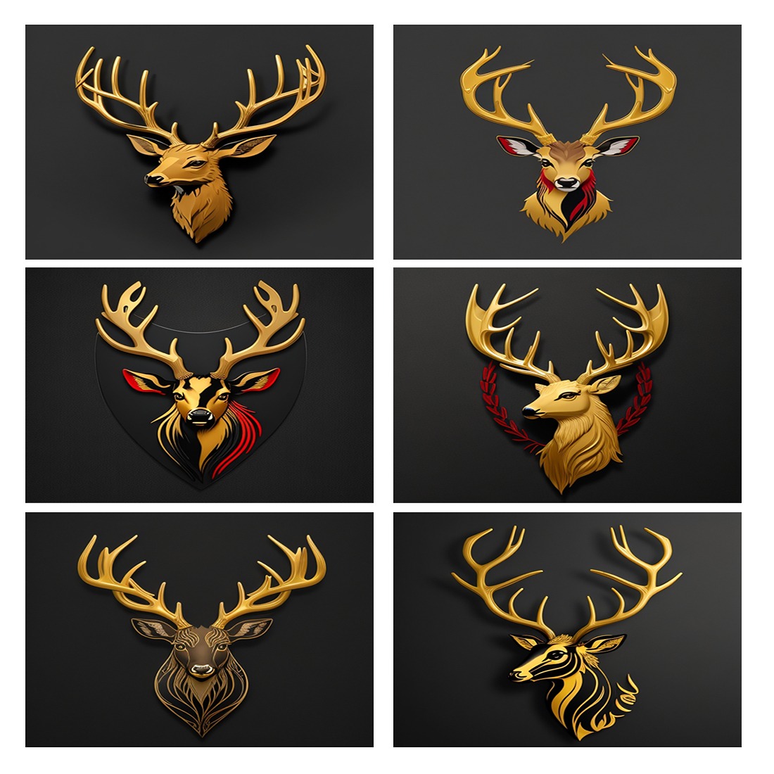 Deer - Logo Design Template Total = 06 cover image.