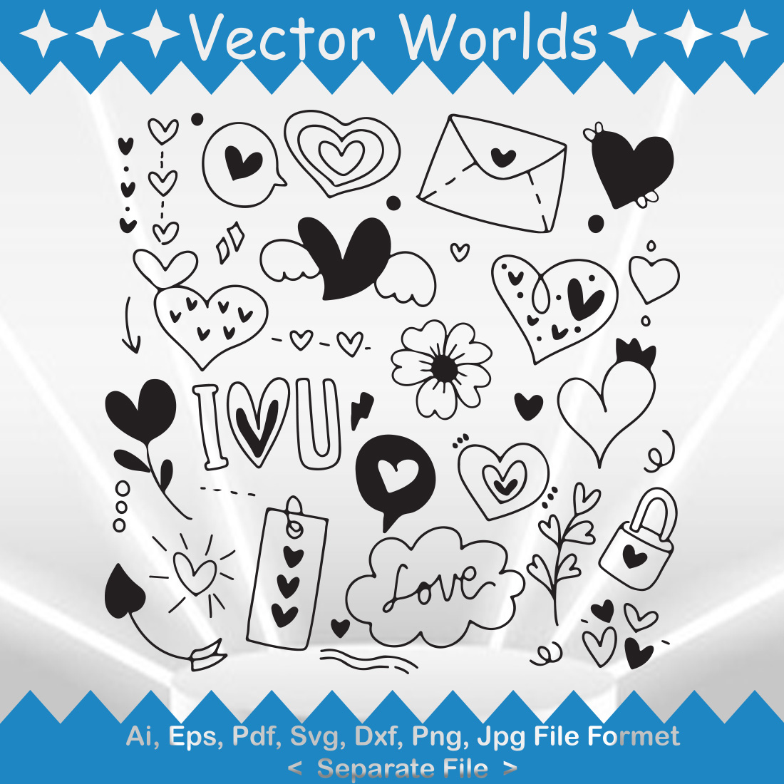 Love Drawing SVG Vector Design cover image.