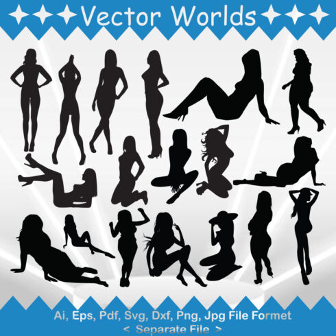 Nudes Woman SVG Vector Design cover image.