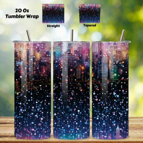 Downtown Gleam Ombre Tumbler wrap, Seamless Wrap PNG, Glitter Ombre Tumbler Wrap, Tumbler Sublimation Design, Gradient Tumbler Png, Sparkling Glitter Tumbler cover image.