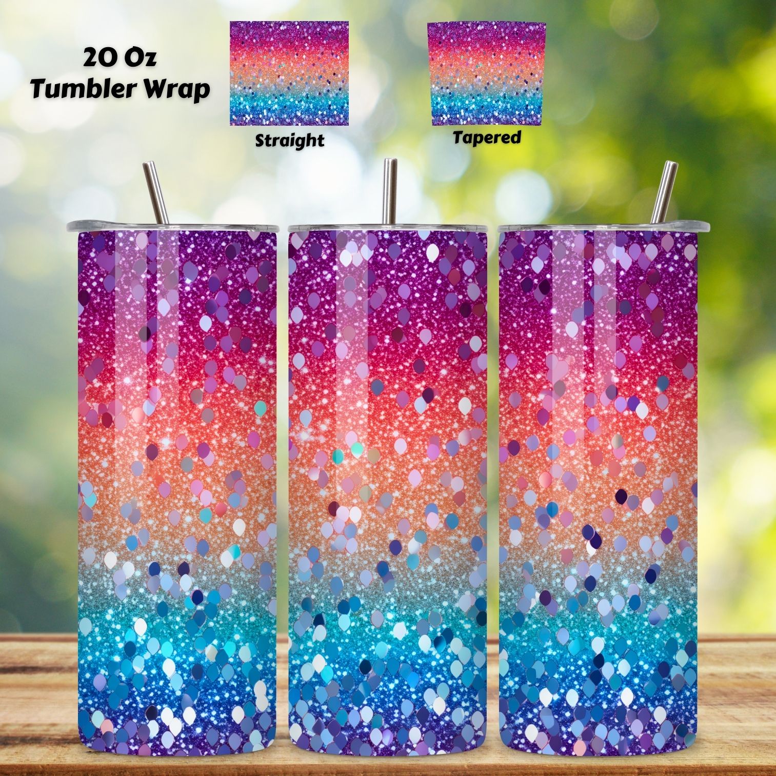 Starlight Spectrum Glitter Tumbler wrap, Seamless Wrap PNG, Glitter Ombre Tumbler Wrap, Tumbler Sublimation Design, Gradient Tumbler Png, Sparkling Glitter Tumbler cover image.