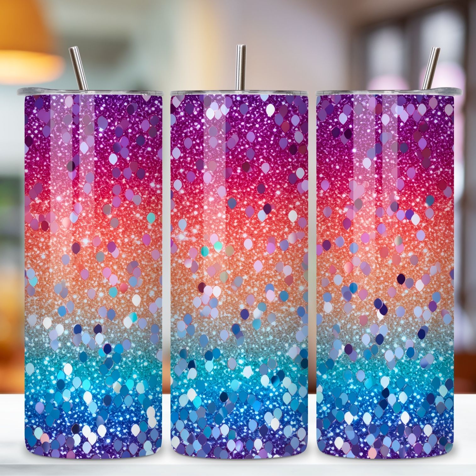 Starlight Spectrum Glitter Tumbler wrap, Seamless Wrap PNG, Glitter Ombre Tumbler Wrap, Tumbler Sublimation Design, Gradient Tumbler Png, Sparkling Glitter Tumbler preview image.