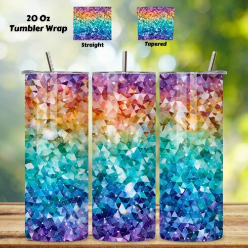 Galactic Prism Glitter Ombre Tumbler wrap, seamless wrap png, Glitter Ombre Tumbler Wrap, Tumbler Sublimation Design Bundle, Gradient Tumbler Png, Sparkling Glitter Tumbler Bundle cover image.