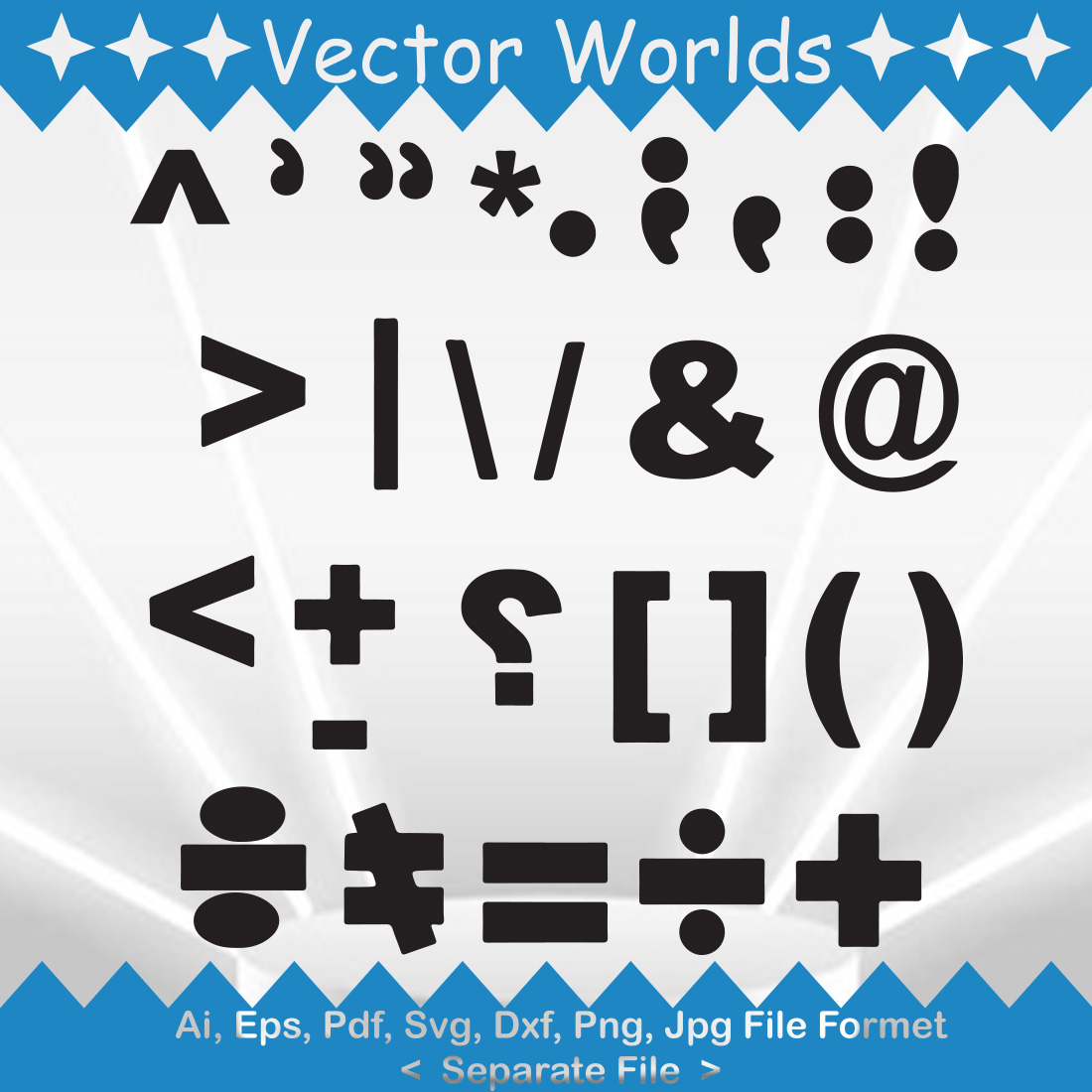 Symbols In English SVG Vector Design preview image.