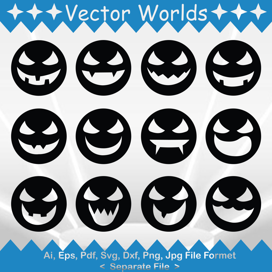 Horror Smile SVG Vector Design preview image.