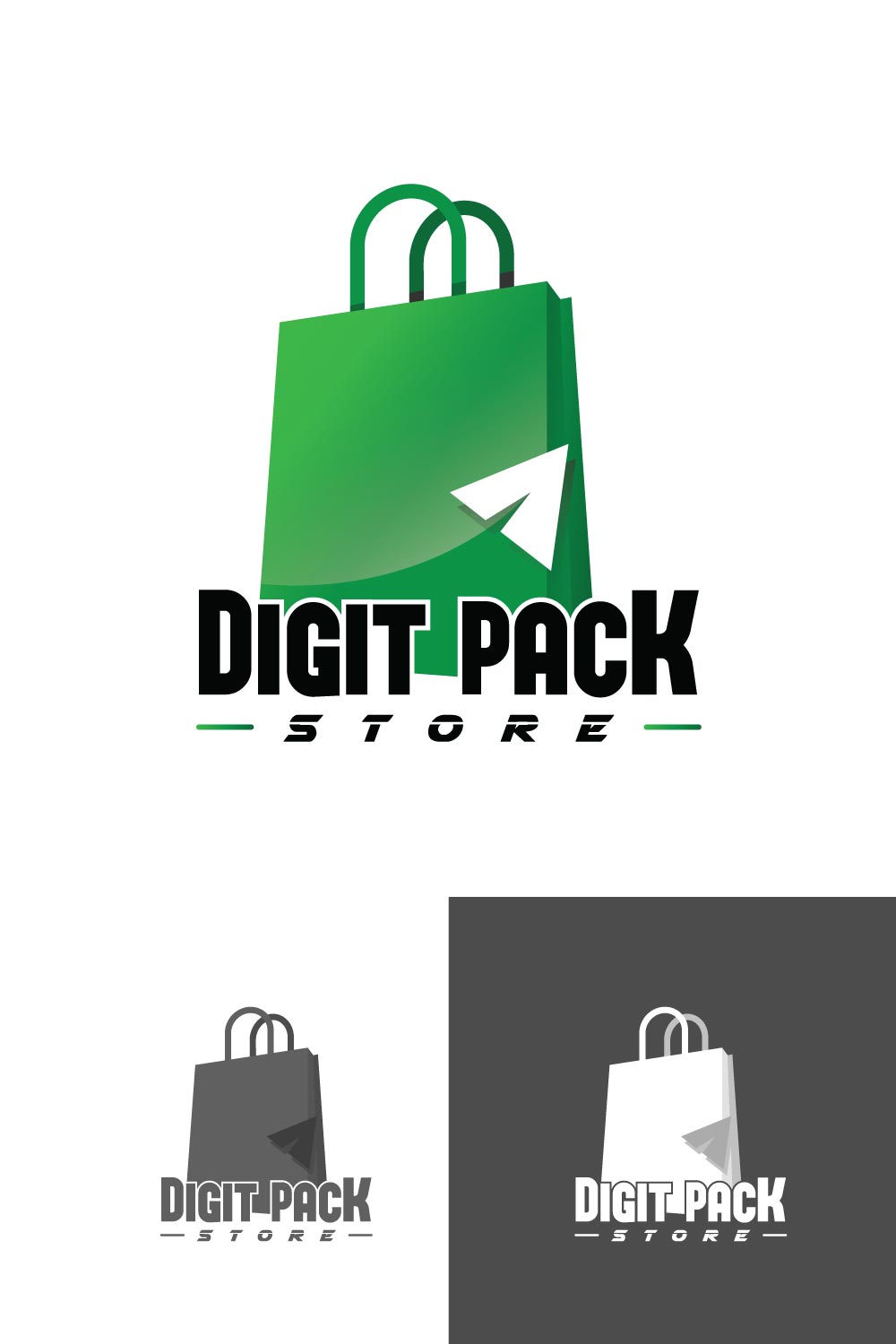 Free vector e-commerce store logo design pinterest preview image.