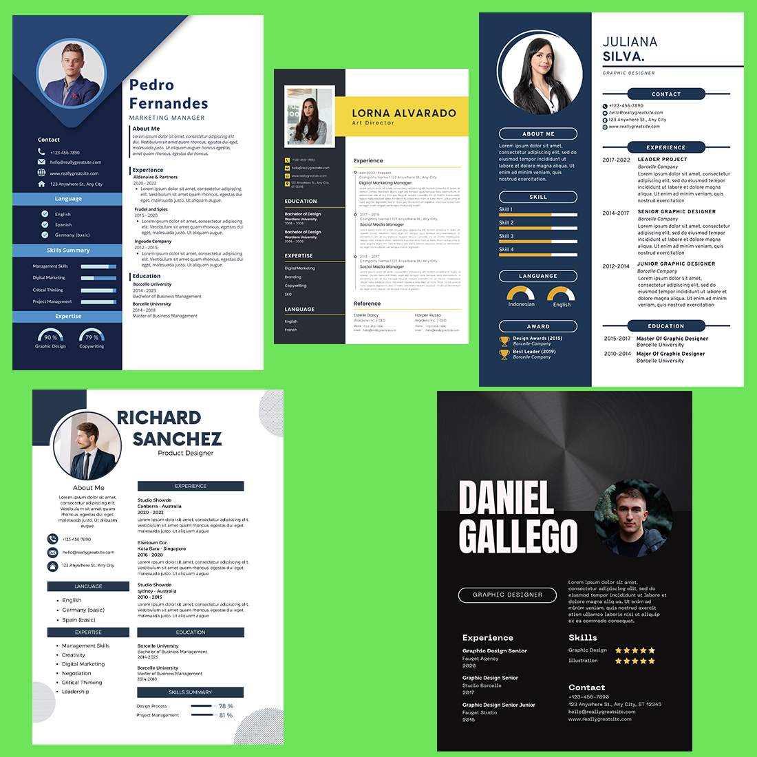 Modern Resume Design Templates Bundle cover image.