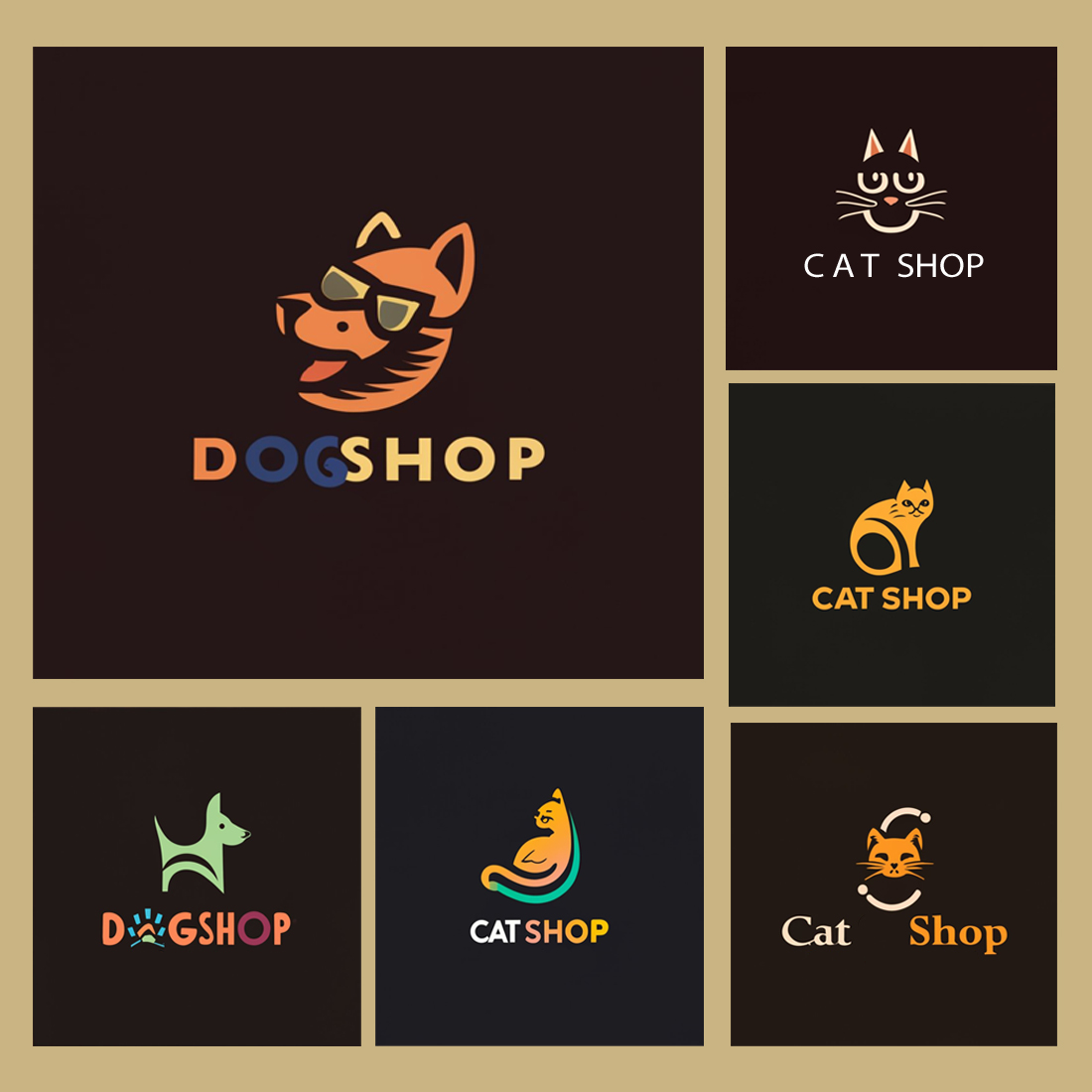 Dog And Cat - Logo Design Template preview image.