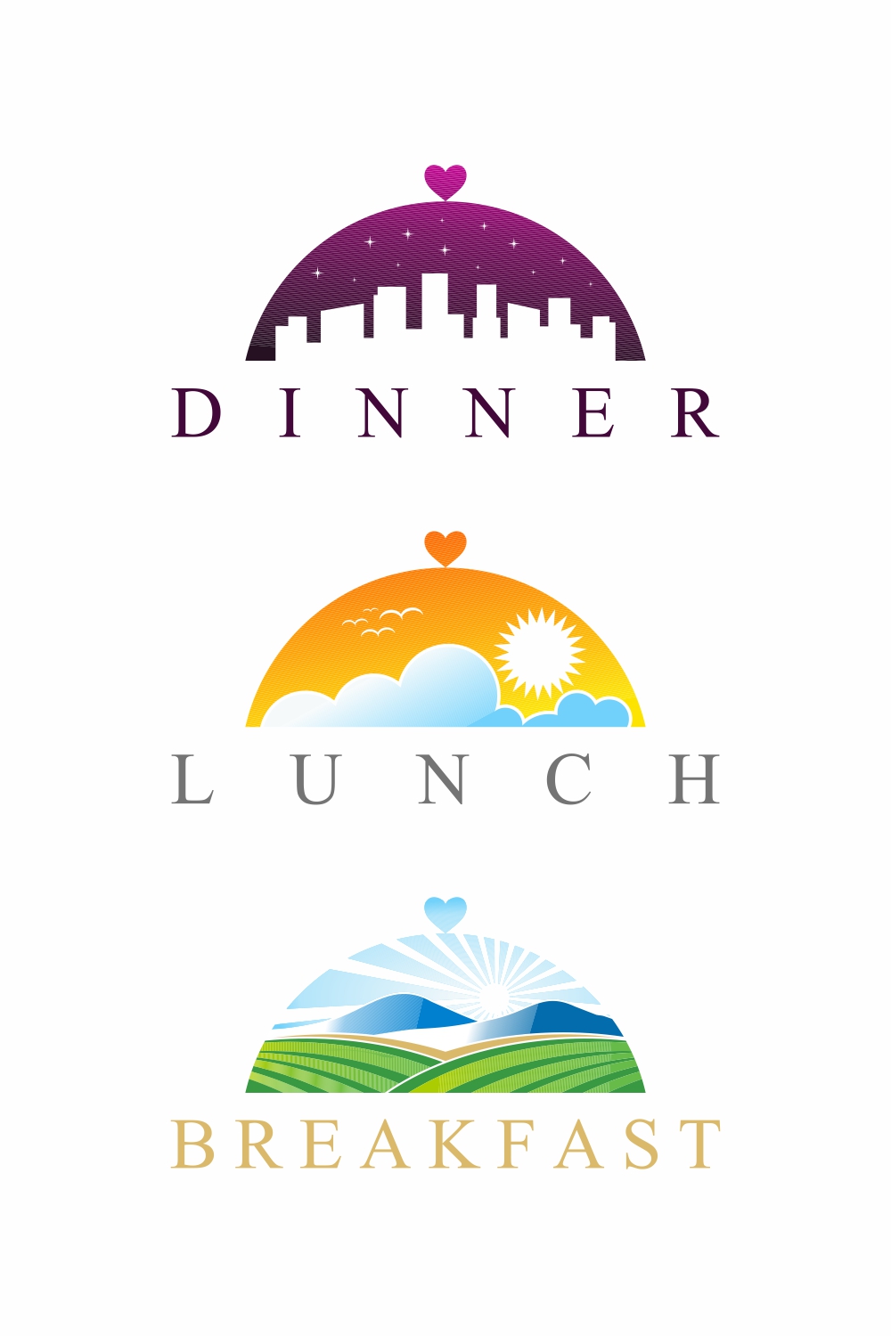 Restaurant dish logo design vector illustration - only 8$ pinterest preview image.