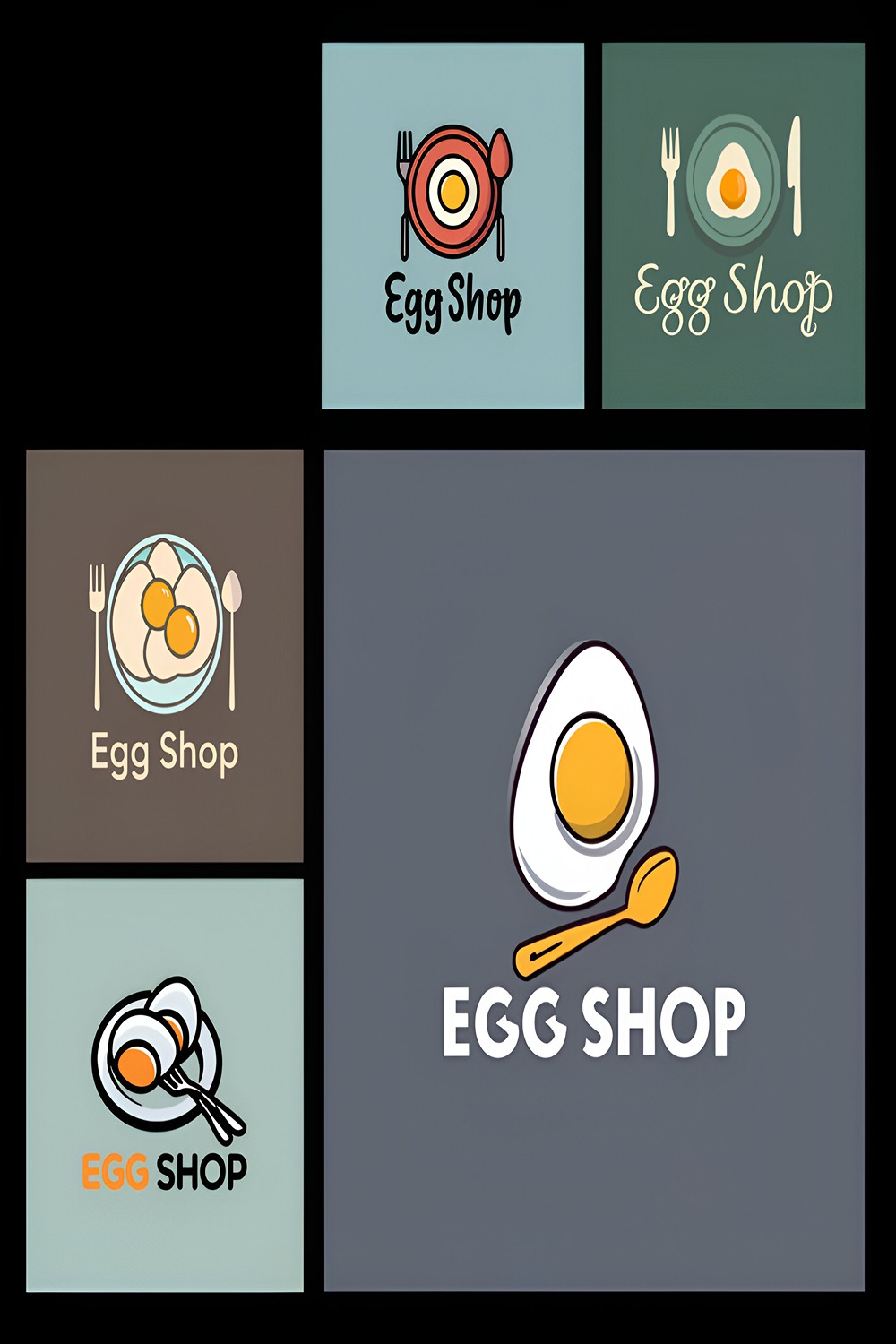 Egg Shop - Logo Design Template Total = 05 pinterest preview image.