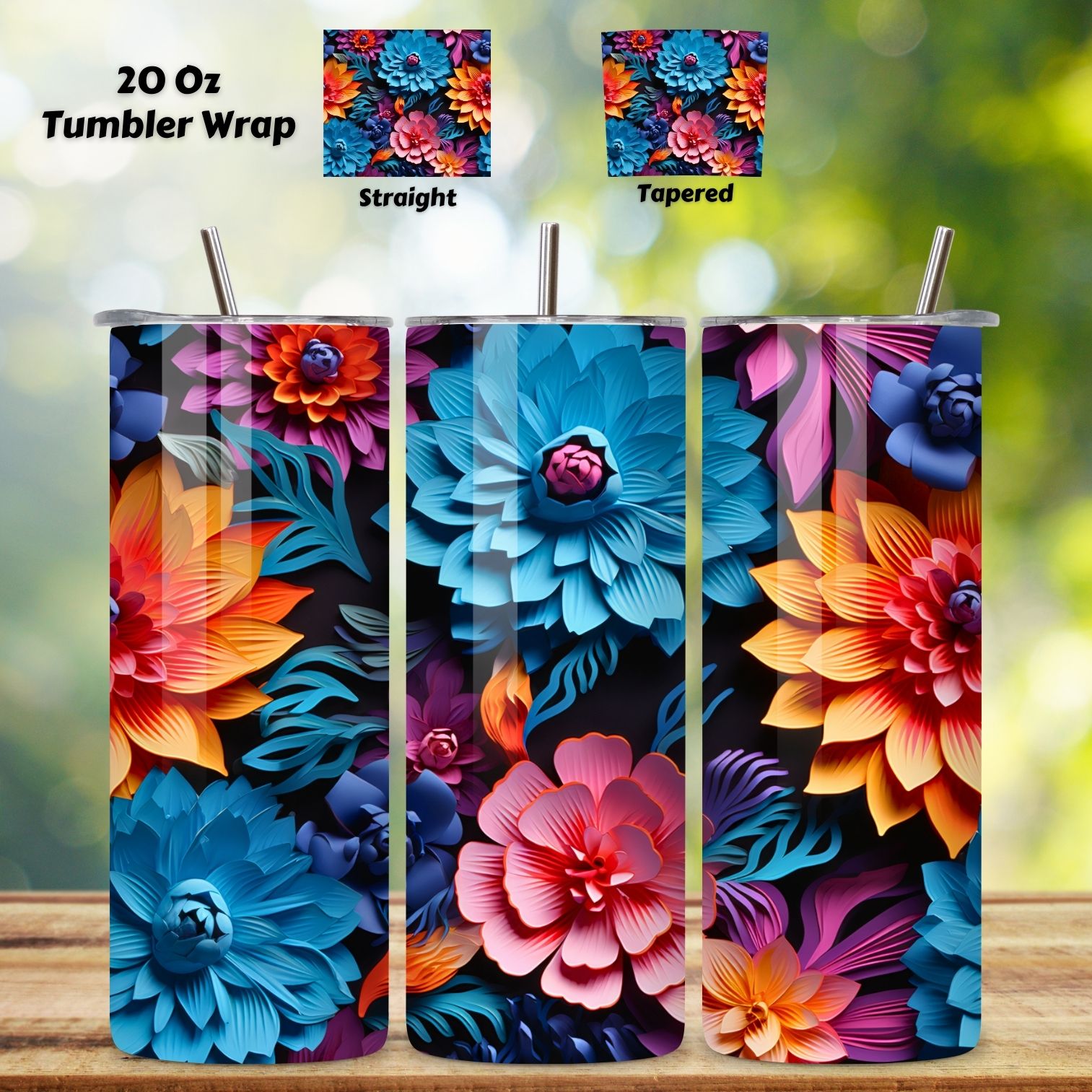 3D Floral Tumbler Wrap, Seamless Wrap PNG, 3d floral seamless, 3d floral tumbler, 3d flower tumbler, 3d flower wrap cover image.