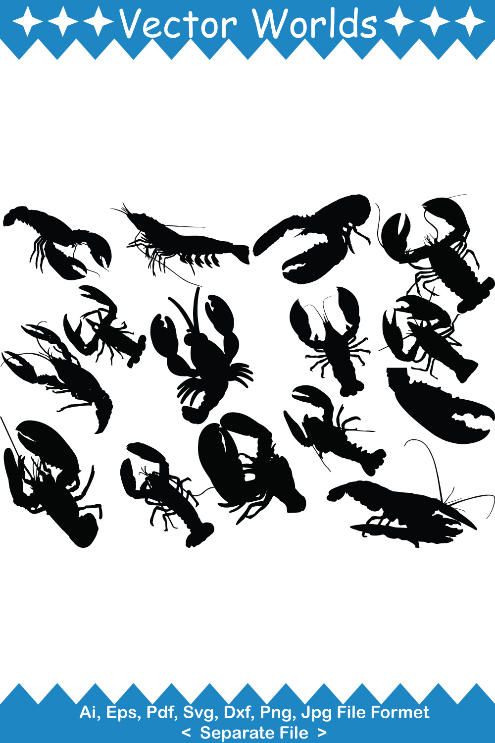 Lobster SVG Vector Design pinterest preview image.