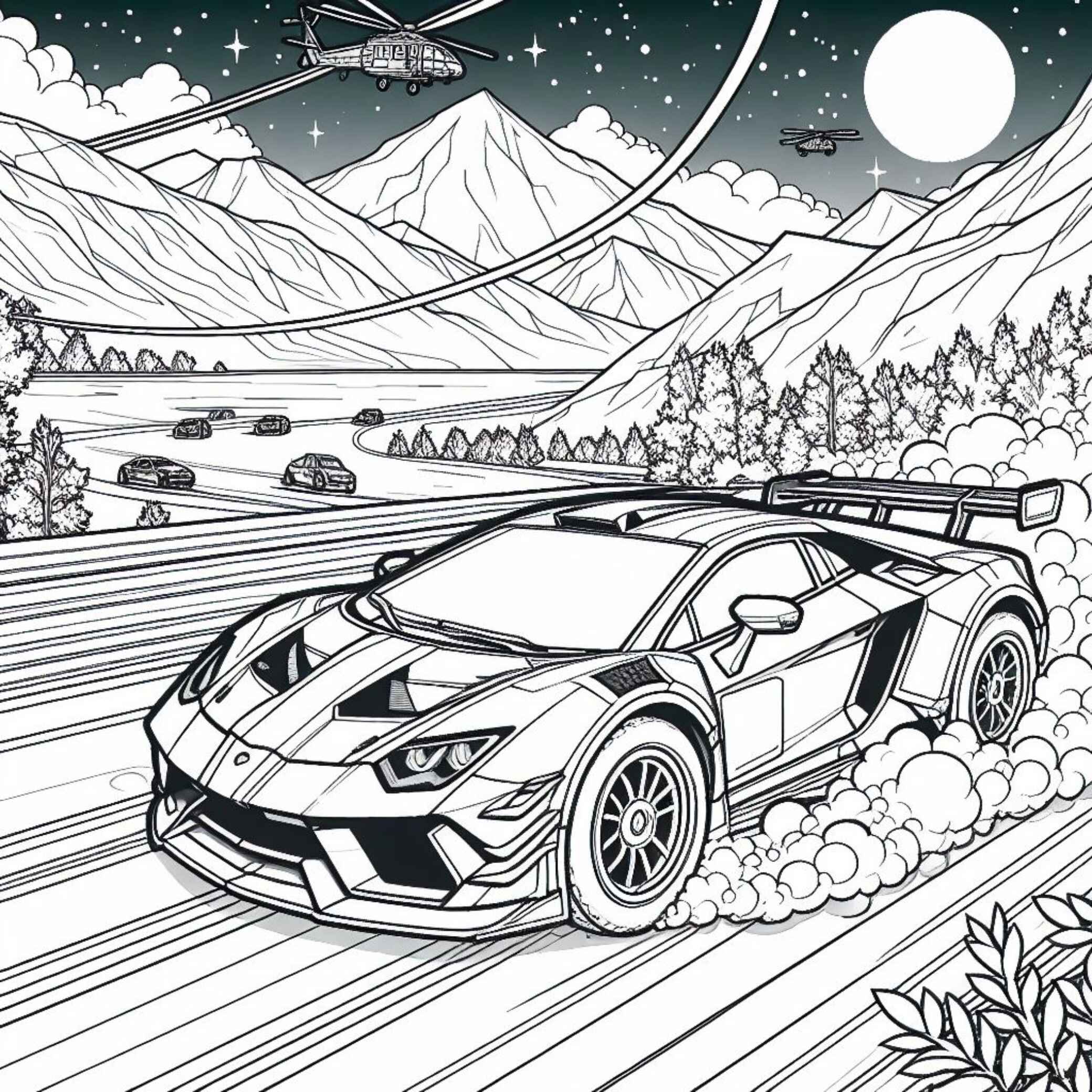 15 Lamborghini and Monster Truck Coloring pages in just 10$ preview image.