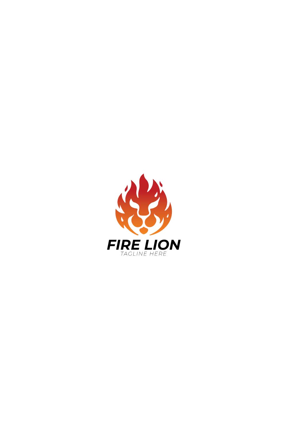 Professional Fire Lion design pinterest preview image.