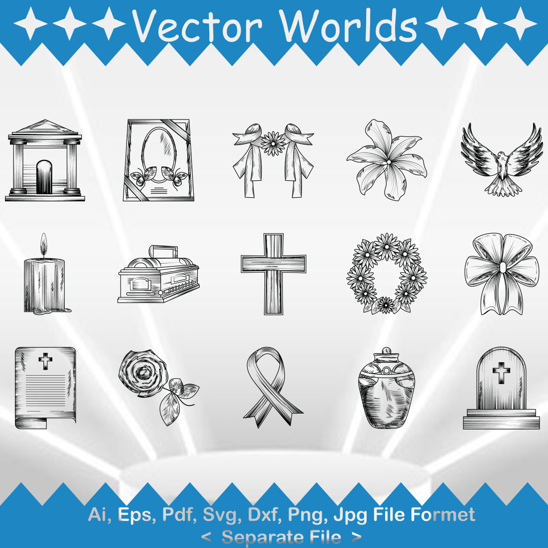 Rest In Peace SVG Vector Design preview image.