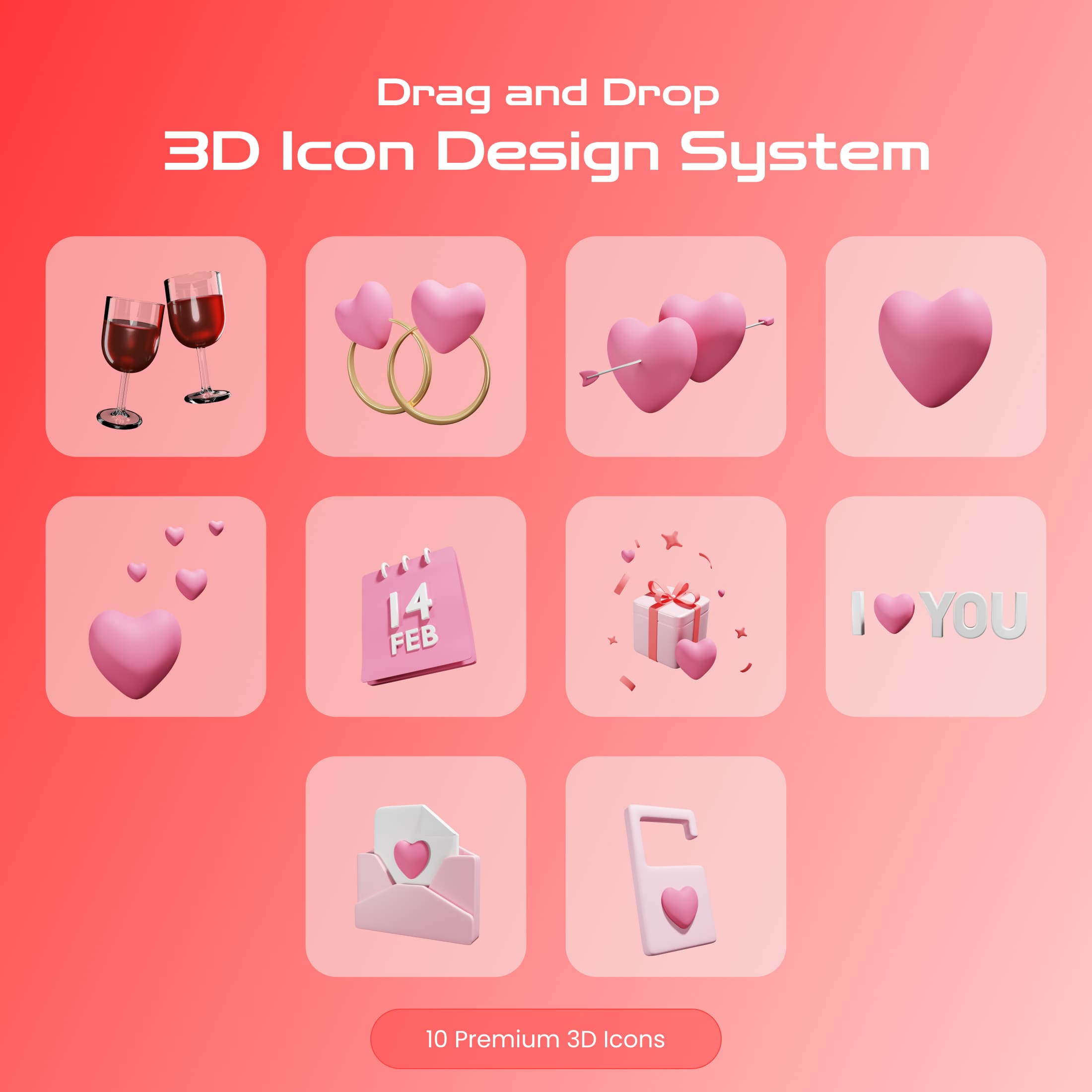 Valentine's day 3D Illustration - only $12 preview image.