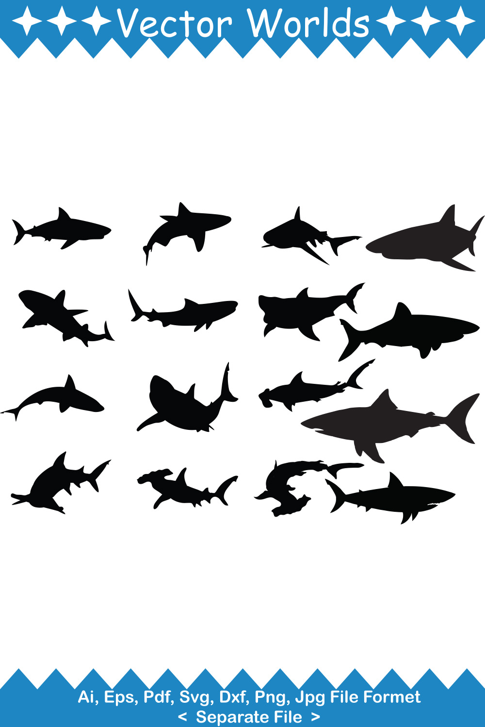 Whale Shark SVG Vector Design pinterest preview image.