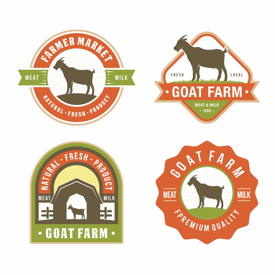 Goat Farm logo design collection - only 10$ preview image.