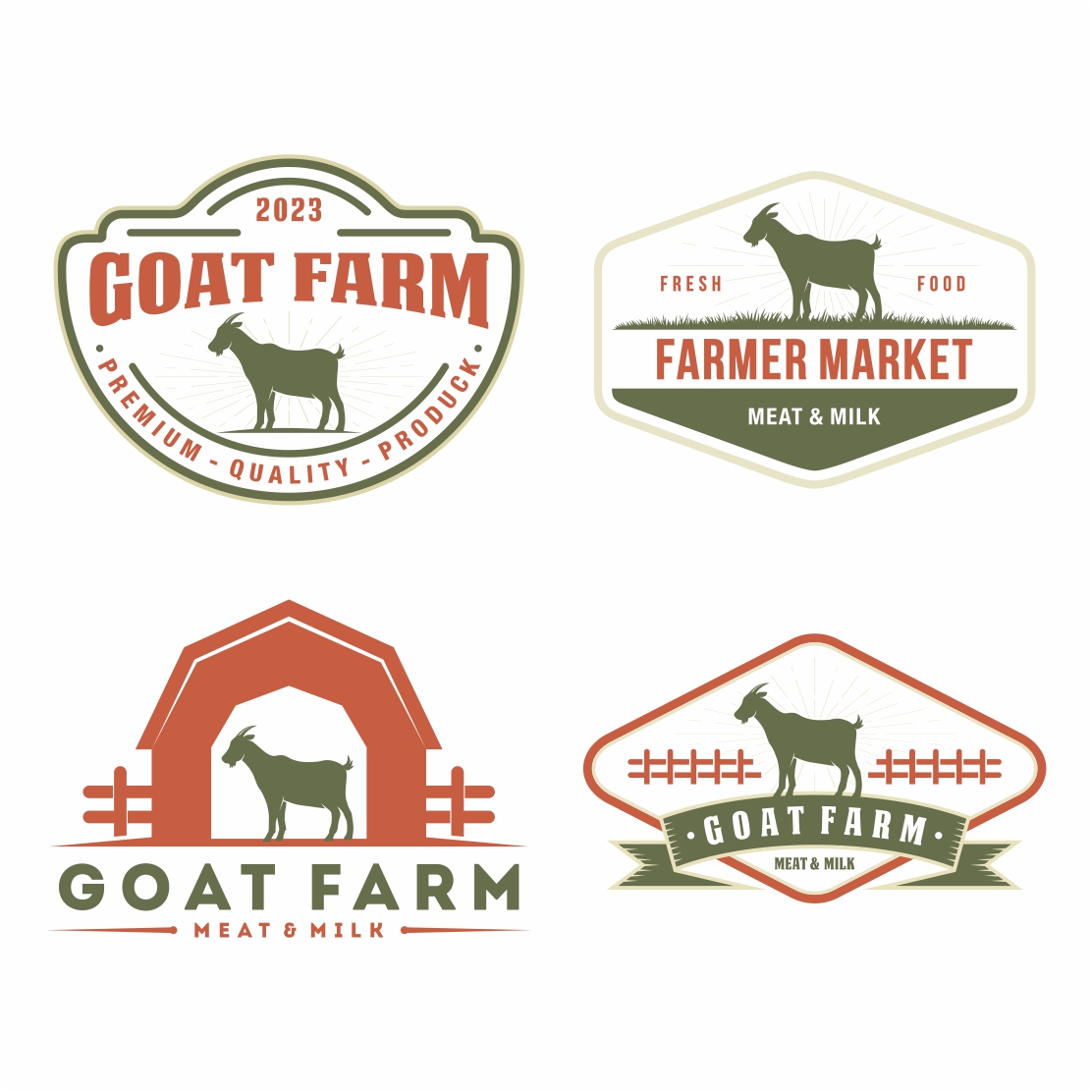 Goat Farm logo design collection - only 10$ preview image.