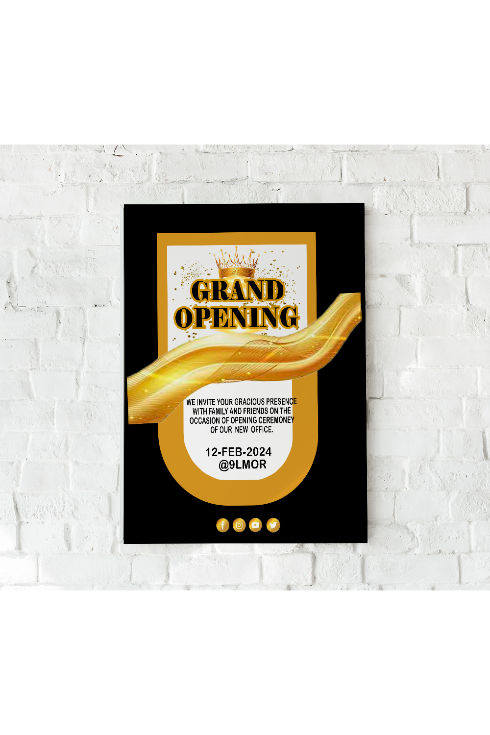 Professional Grand Opening Poster Design pinterest preview image.