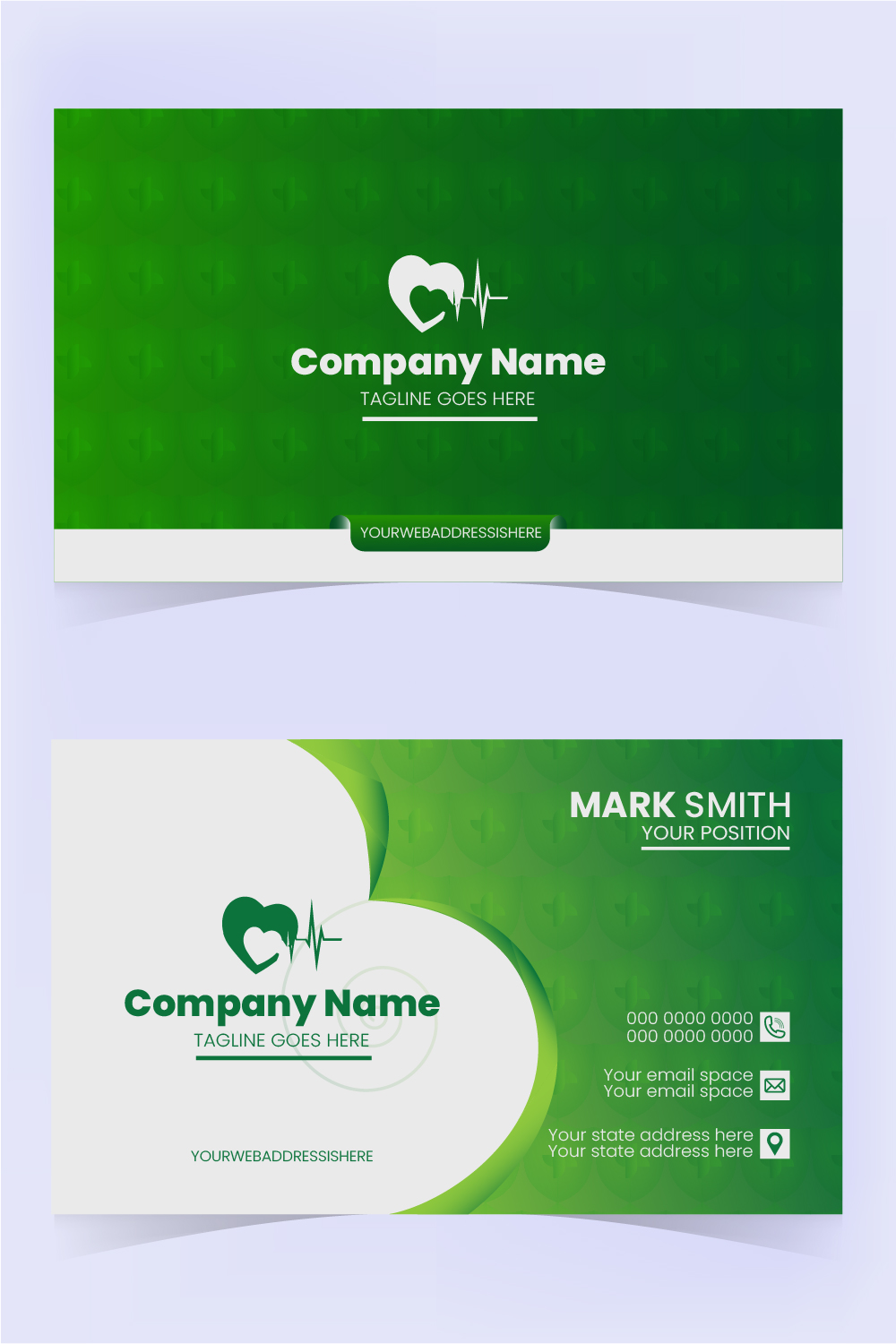 medical Business Card Template pinterest preview image.