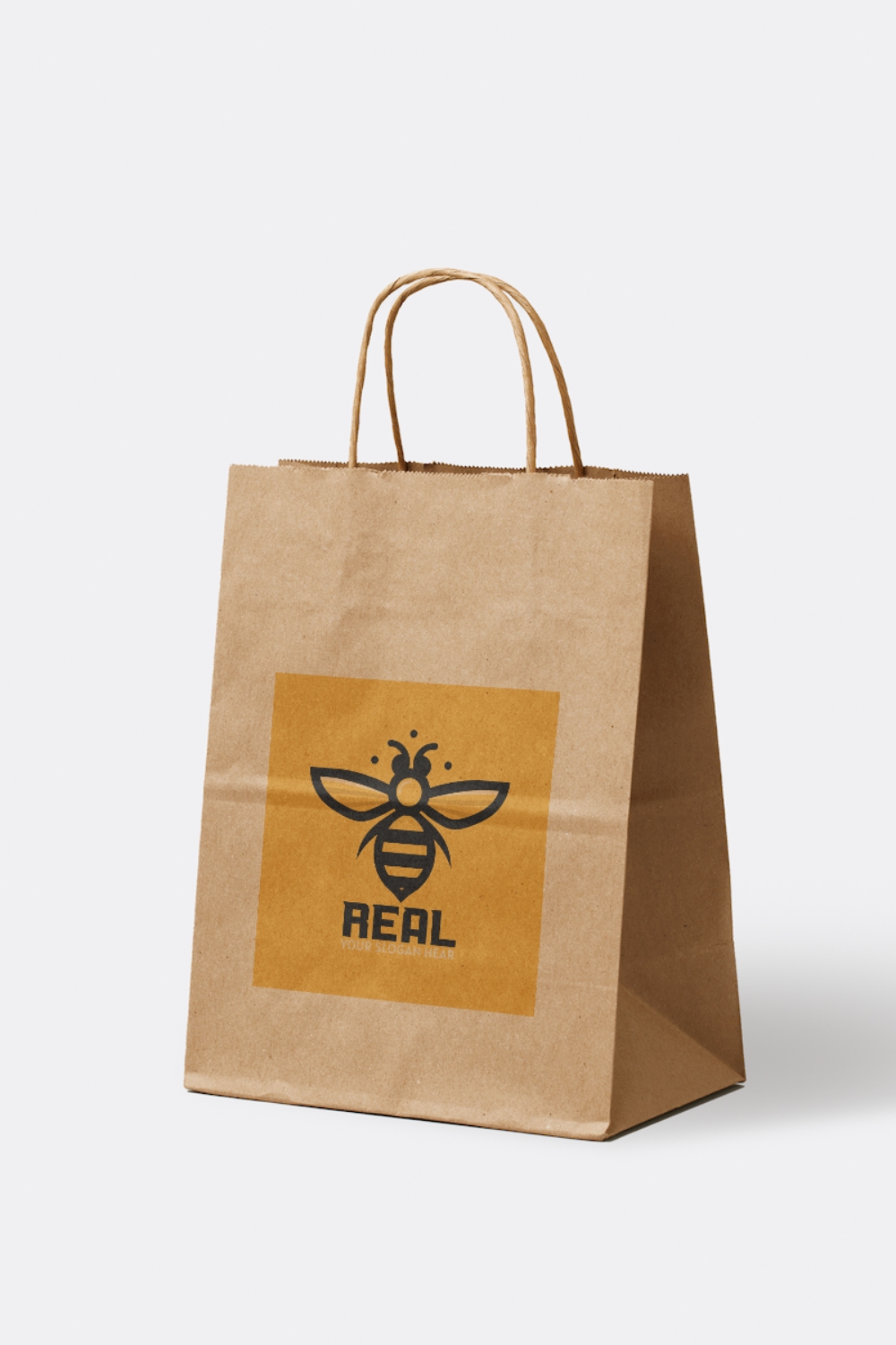 'REAL' HONEYBEE LOGO TEMPLATE FOR ECO-FRIENDLY BRANDS pinterest preview image.