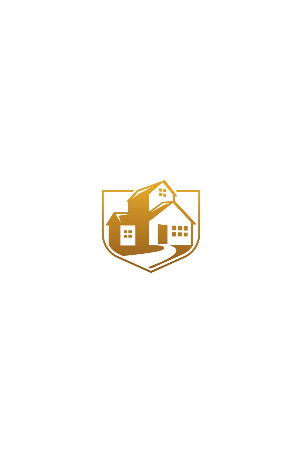 Modern House Gold Logo pinterest preview image.