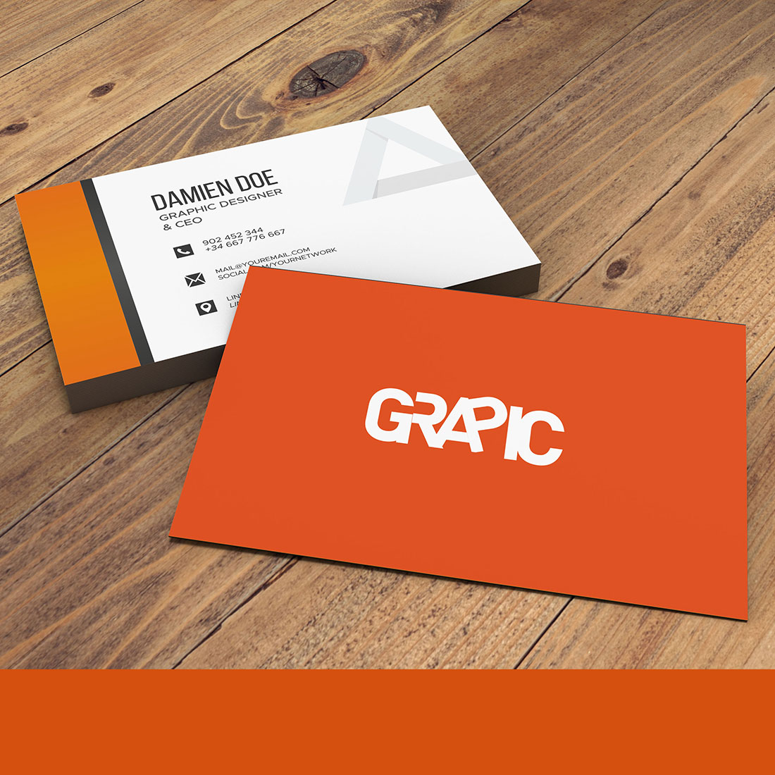 Simple Business card template preview image.
