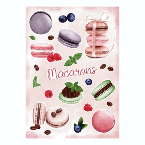 Macarons stickers cover image.