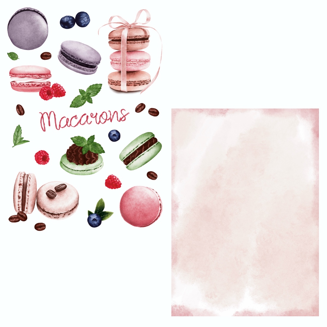 Macarons stickers preview image.