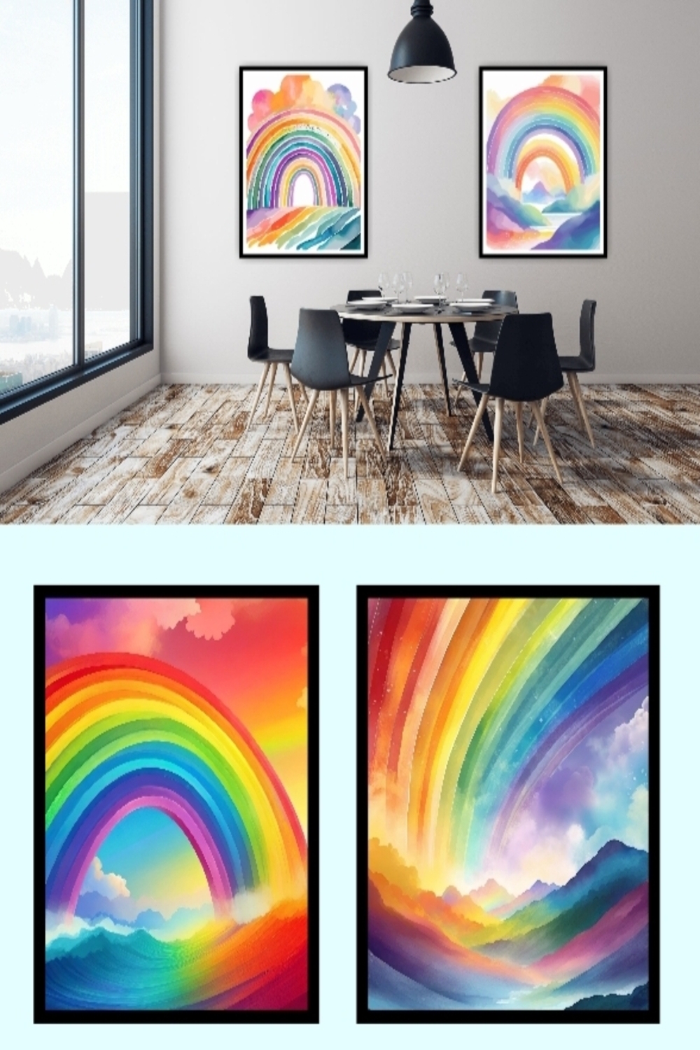 Chasing Rainbows: Colorful Gradients Wall Art Collection (8 image) pinterest preview image.