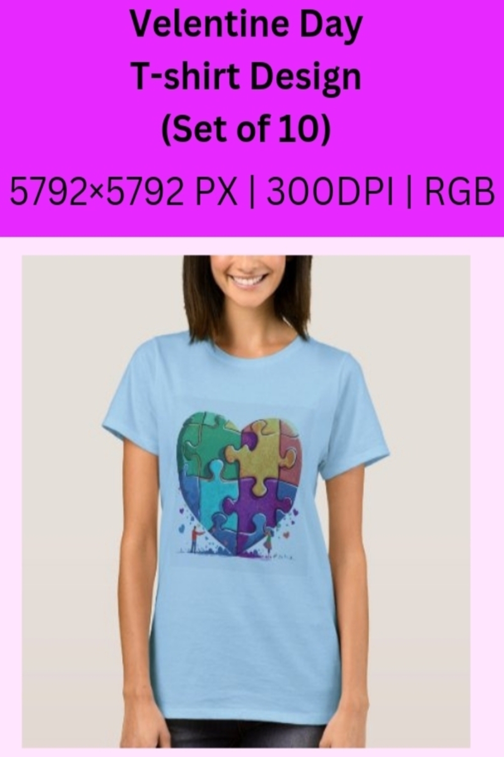 Epic Love Fusion T-shirt designs for Velentine Day (Set of 10) pinterest preview image.