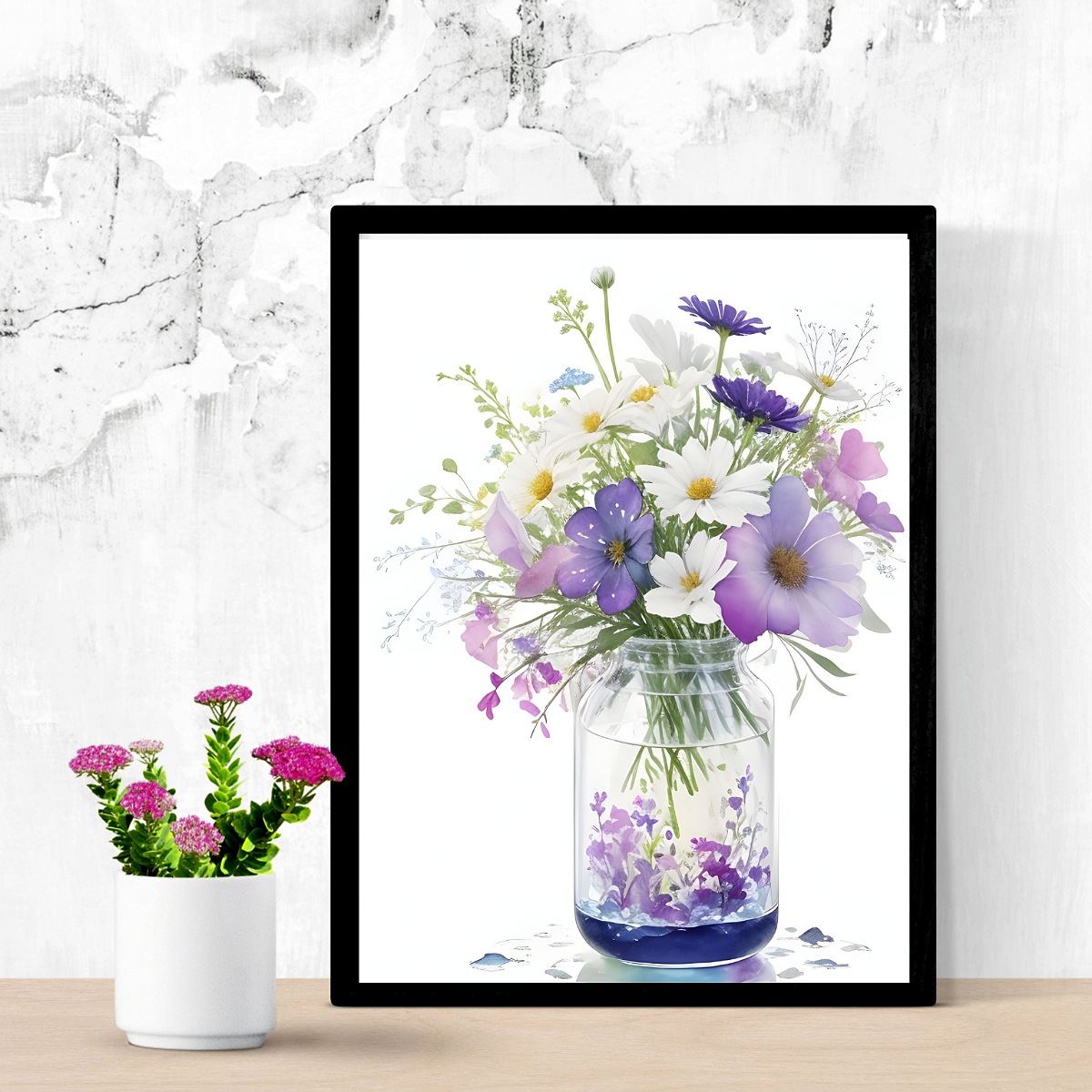 Watercolor Floral Elegance - Set of 9 Vase of Flowers Clipart Images preview image.