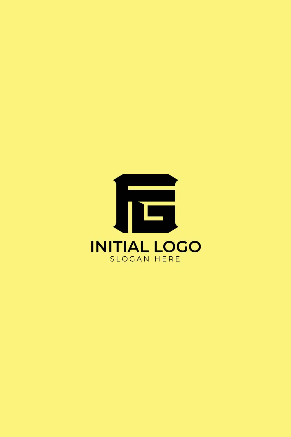 Professional Initial FG logo and GF logo design pinterest preview image.