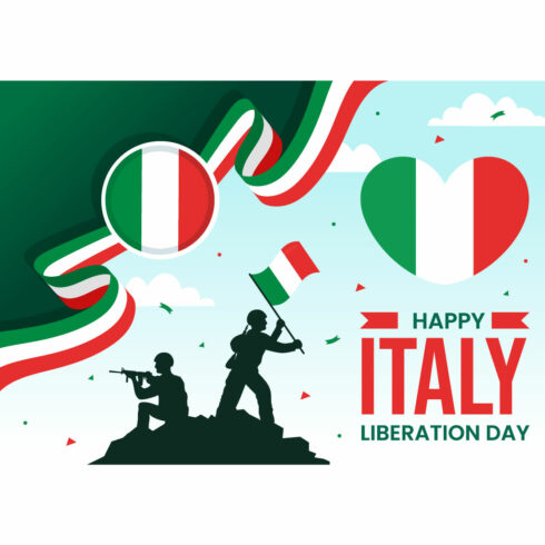 12 Happy Italy Liberation Day Illustration cover image.