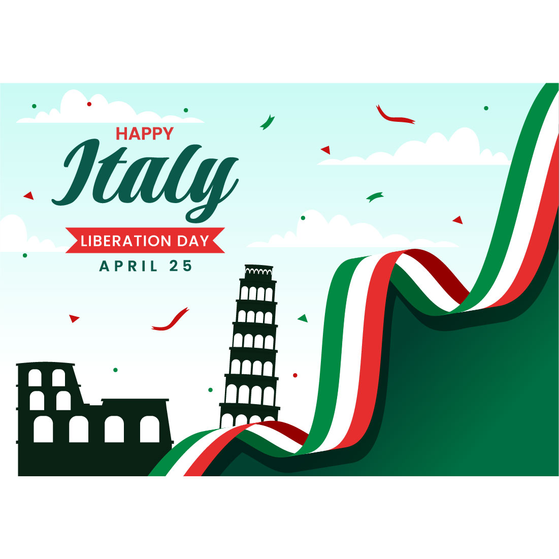 12 Happy Italy Liberation Day Illustration preview image.