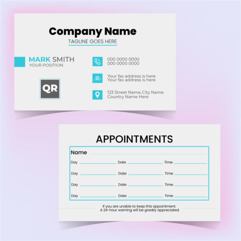 appointment business card template cover image.