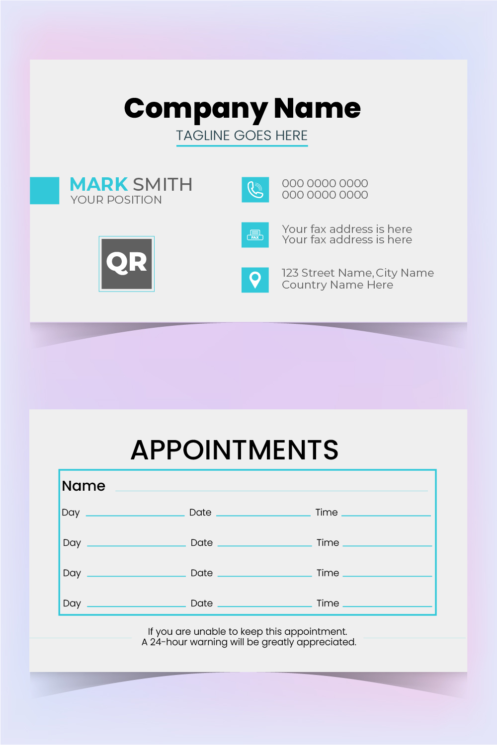 appointment business card template pinterest preview image.