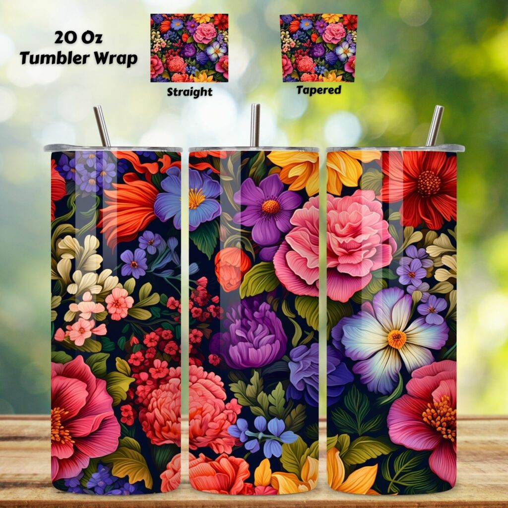 spring floral tumbler wrap | Seamless Tumbler Wrap, floral Tumbler Wrap ...