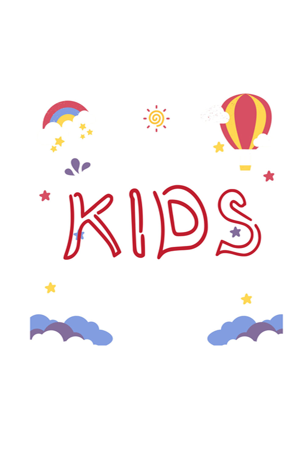 kids funy font with cute and cheerful shapes pinterest preview image.