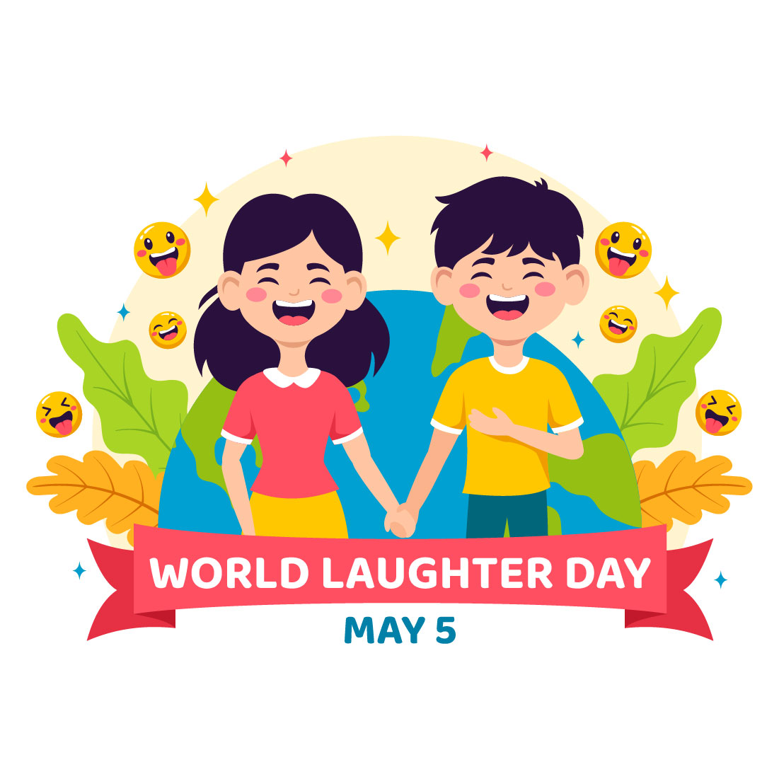 12 World Laughter Day Illustration cover image.