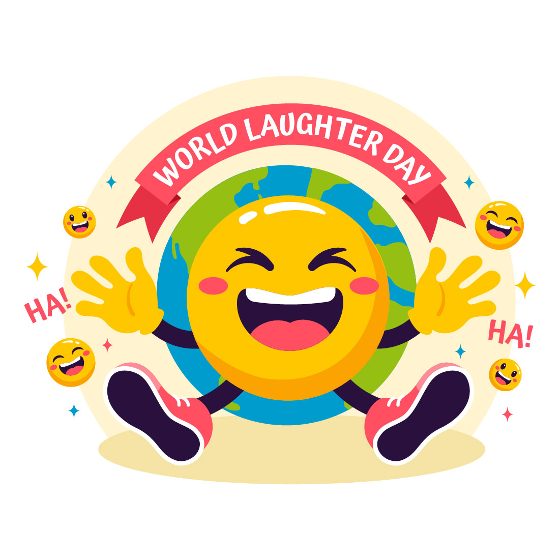 12 World Laughter Day Illustration preview image.