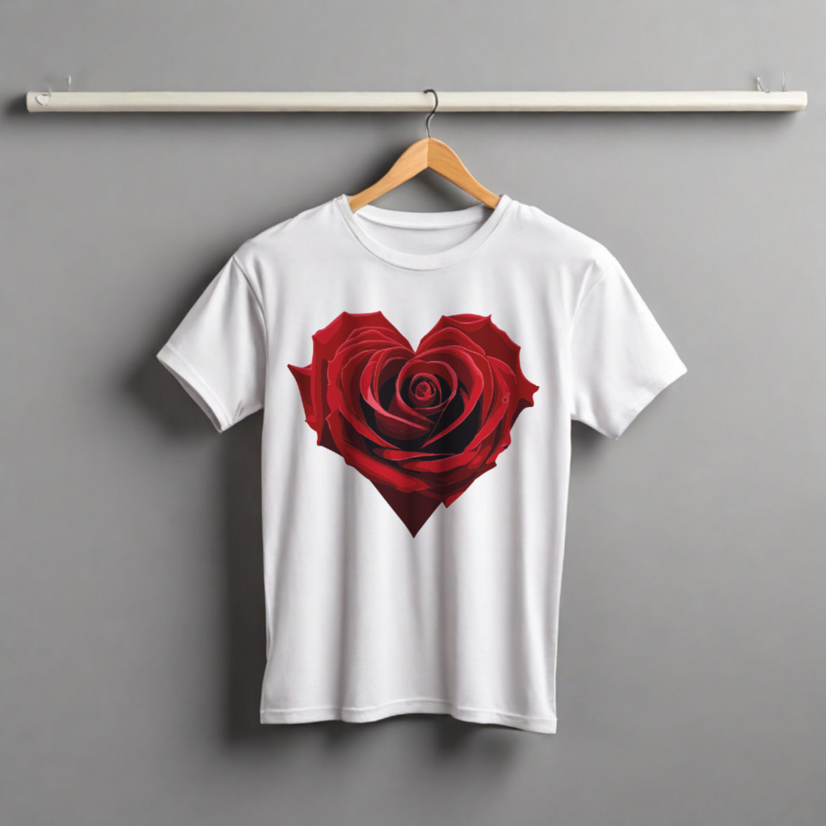 Heart shape rose vector artwork preview image.
