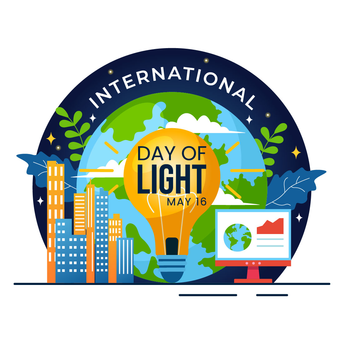 13 International Day of Light Illustration cover image.