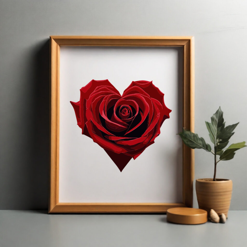 Heart shape rose vector artwork - MasterBundles